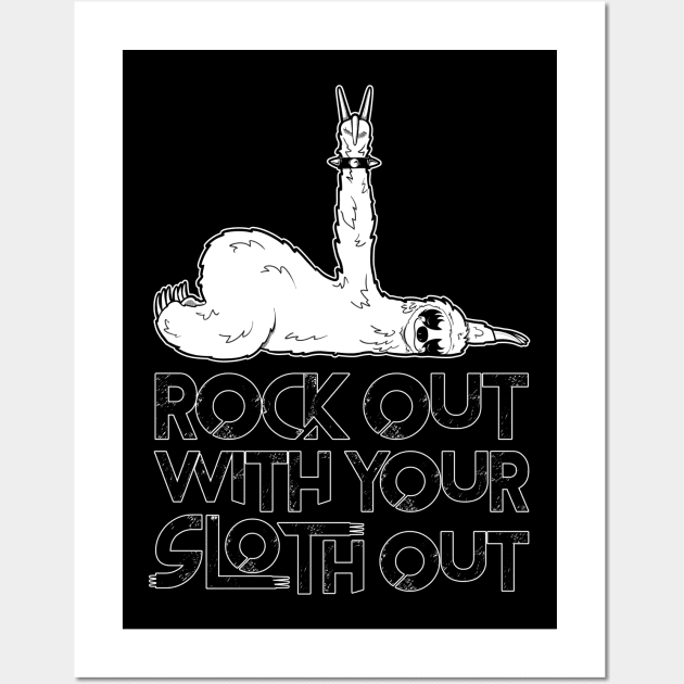 Rock Sloth for dark shirts Wall Art by Seventoes
